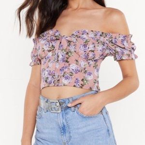 Nasty Gal Floral Crop Top